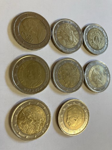 Monete due euro rare - da, rare.